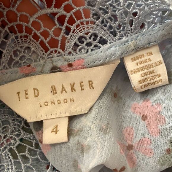 NWOT TED BAKER Javiera lace top Pale Blue Size 4/US 10 - Picture 10 of 10